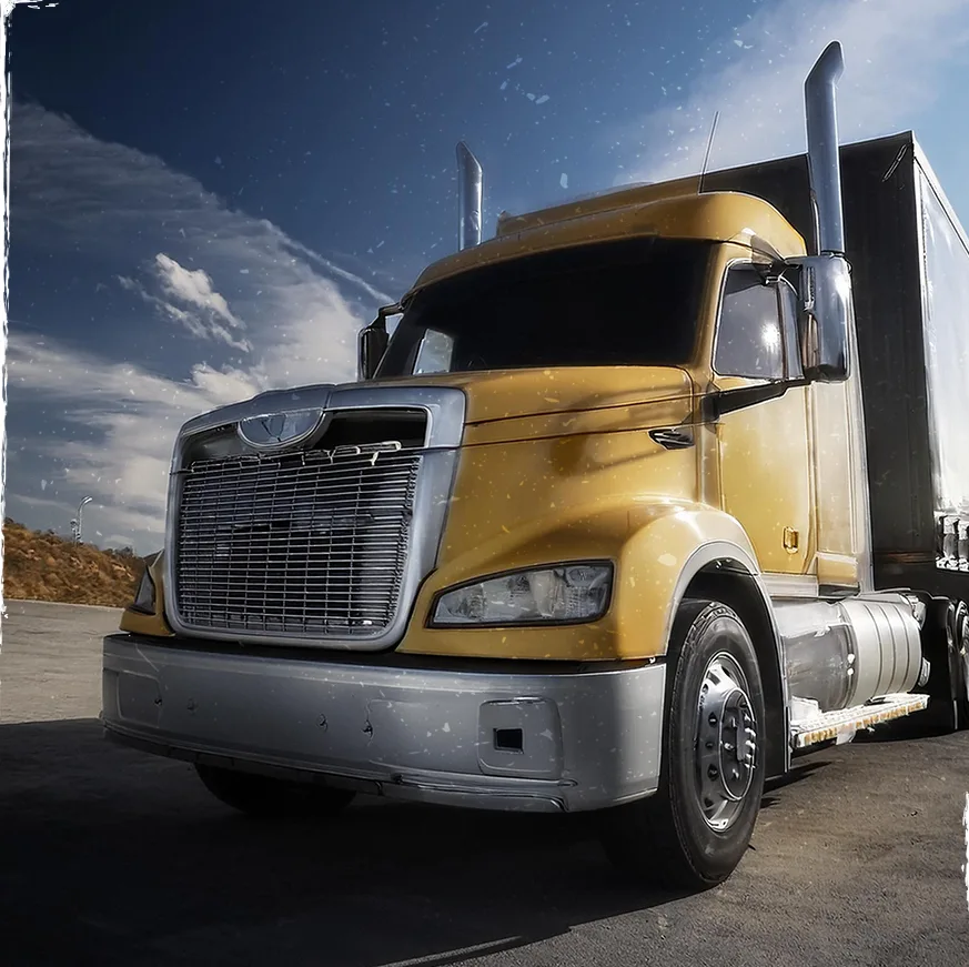 Imagen de camión amarillo sobre ruta